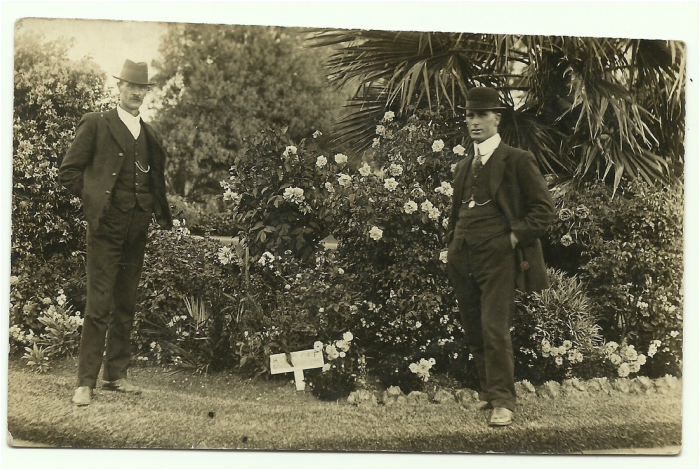 Gardener Harry Stitt and Curator Bill Crowe c1912. Image courtesy of Eileen Schelleman and Carl Tracey